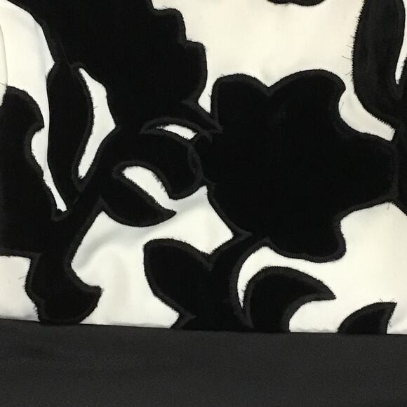 WHBM White House Black Market Strapless Satin Velvet Black White Mini Dress sz 0 - Picture 14 of 14